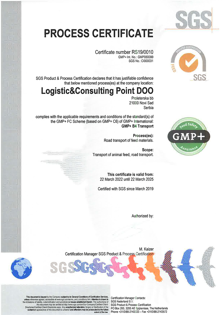 GMP SERTIFIKAT GMP+ Certificate