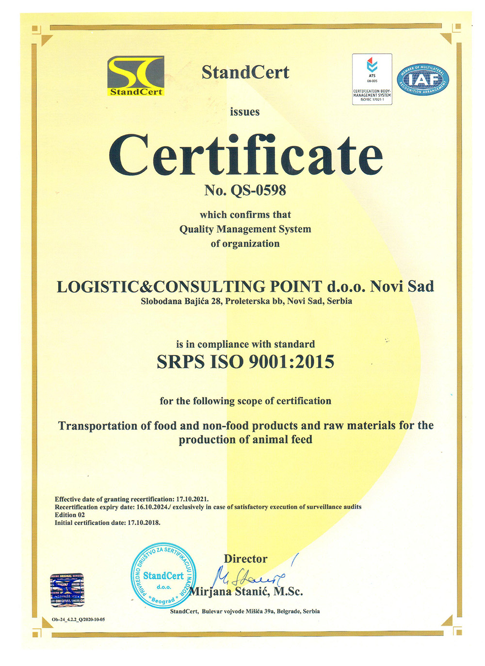 Sertifikat ISO